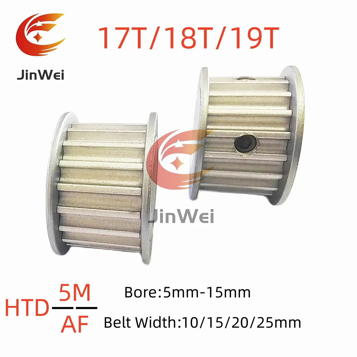 5M Type 17T/18T/19Timing Pulley, Inner Bore 5/6/6.35/8/10/12/12.7/14/15mm ,5mm Pitch ,10/15/20/25mm Width HTD Timing Belt Pulley