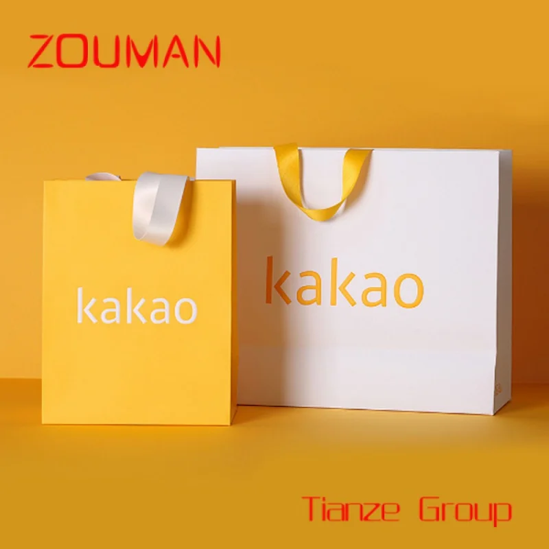 Bolsas de regalo de papel kraft personalizadas, embalaje de boutique, bolsas de compras de lujo con su propio logotipo, venta al por mayor