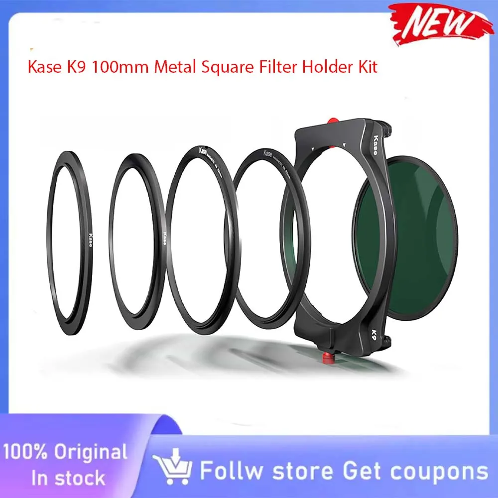 Kase K9 100mm Metal Square Filter Holder Kit Include 90mm Magnetic CPL Filter & 67/72/77/82mm Adapter Ring