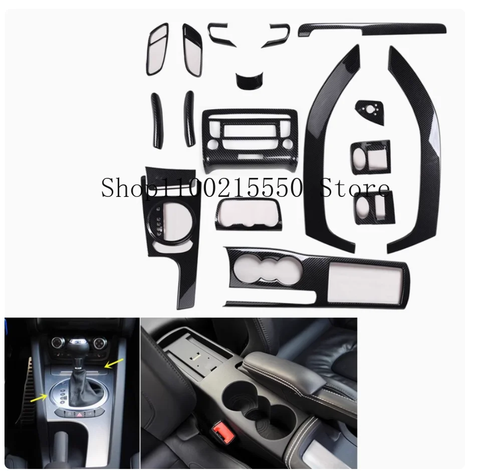 For Audi TT 2008 2009 2010 2012 2013 2014 Car Accessories Gearbox Water Cup Frame Carbon Fiber Style Trim Windows Control Panel