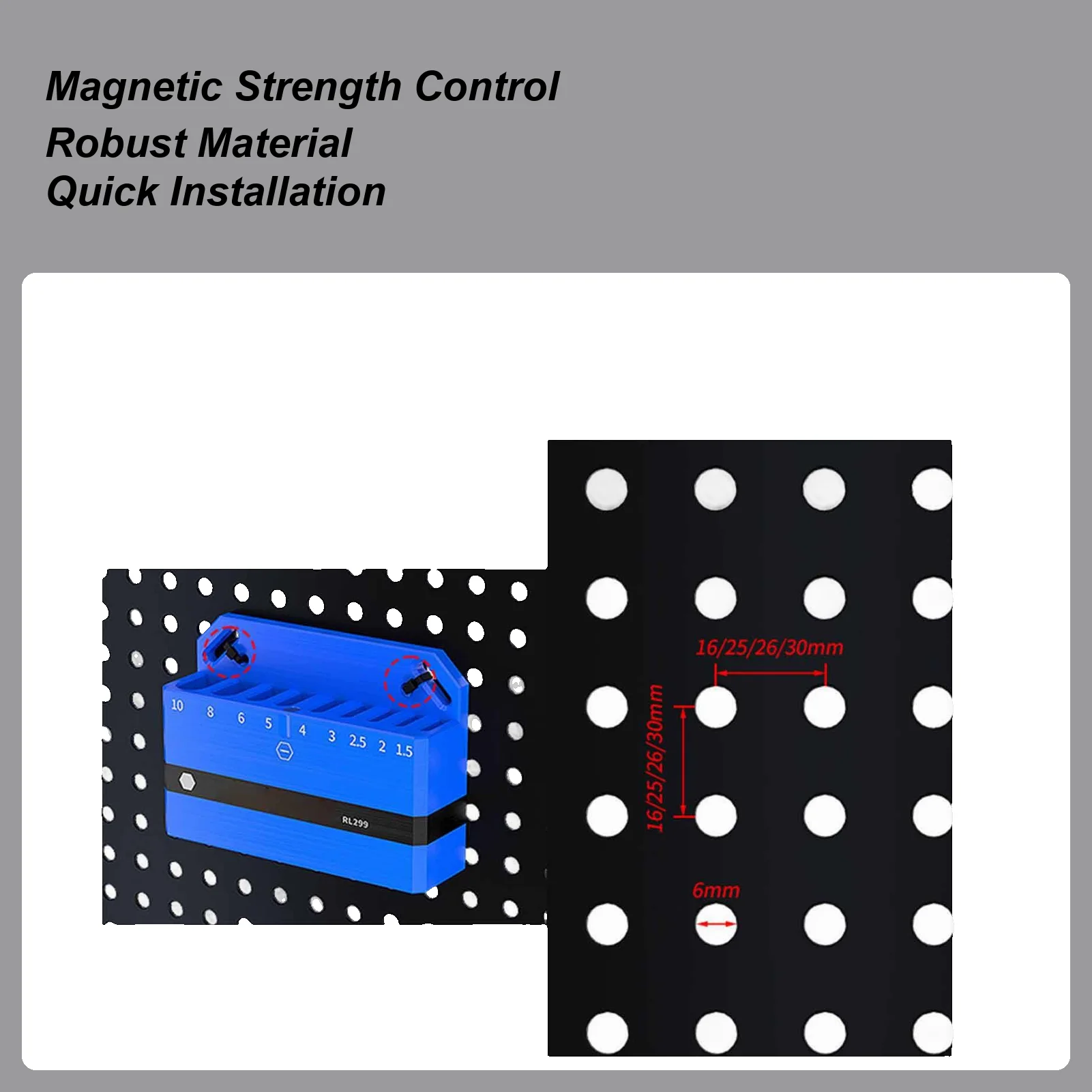 

Magnetic Wrench Holder Tool Storage Rack Wrench Wall Mount For Bike Hex Spanner Repair Tool Wall Organization Display Garage