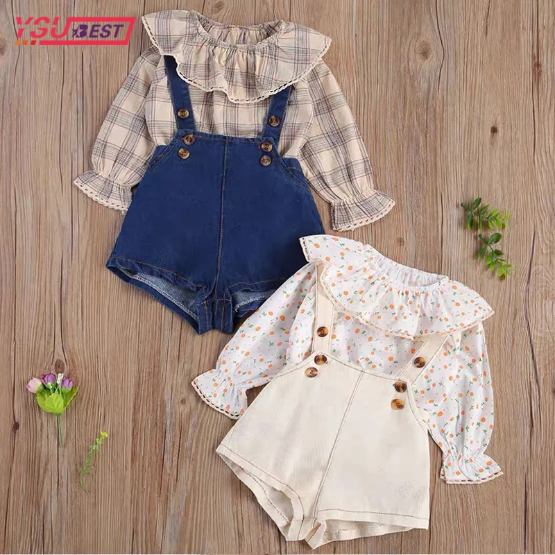 

0-3Yrs Summer Baby Overalls Boys Girls Denim Overalls New Kids Jumpsuit Autumn Fashion Children Denim Shorts Korean Japan Style