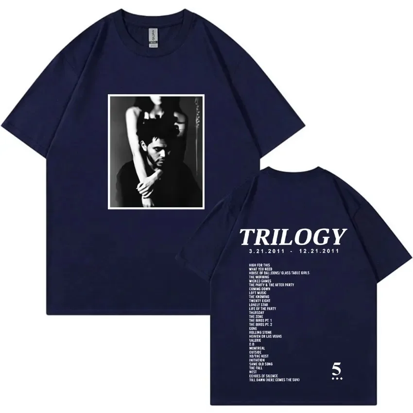 The Weeknd Trilogy Album Oversized T-Shirt, Unisex Aesthetic Streetwear Casual Short Sleeve Women And Men T-shirts