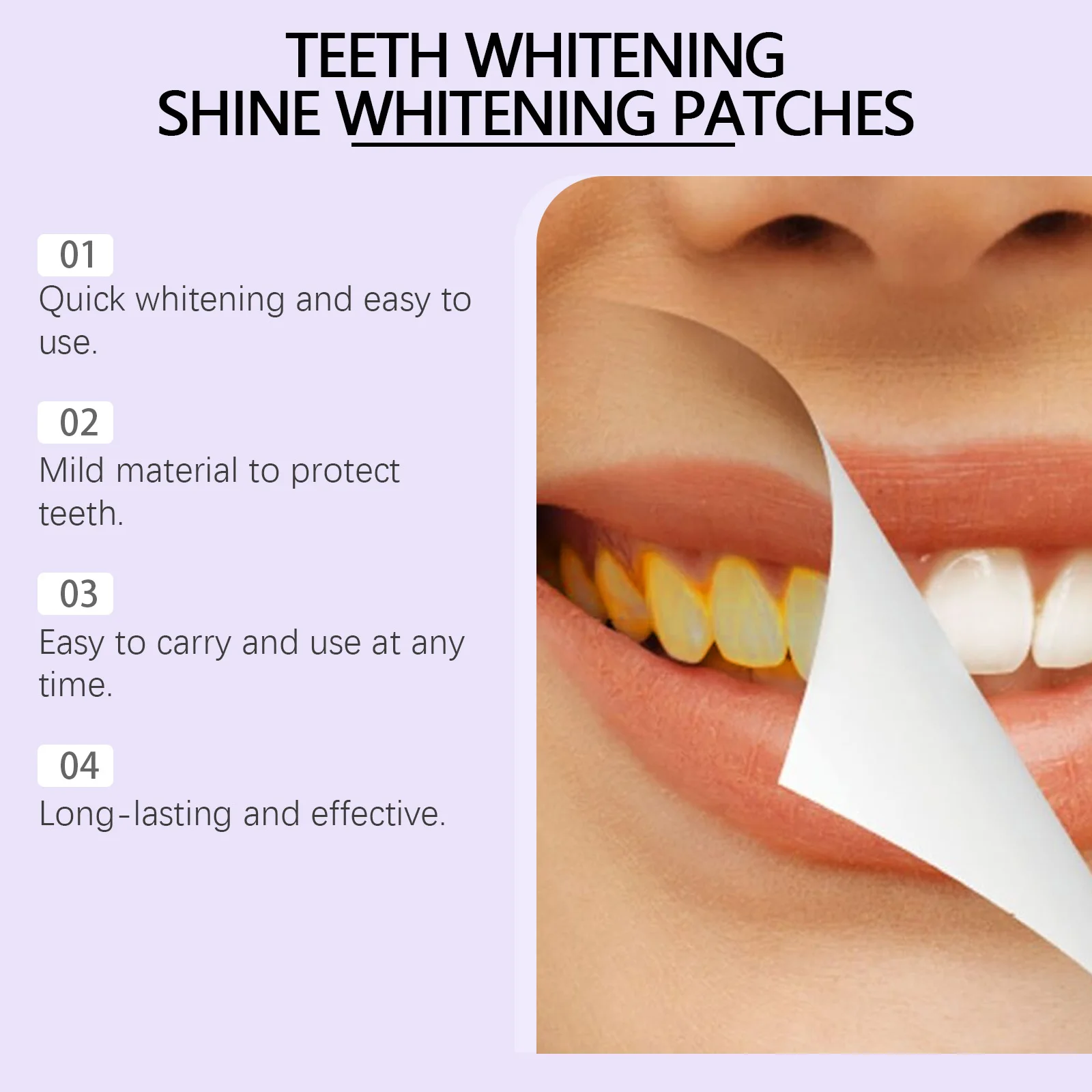 Purple Teeth Whitening Strips Lighten Yellow Tooth Brightener Remove Smoking Coffee Tea Stains Reduce Plaque Bleach Teeth Patch