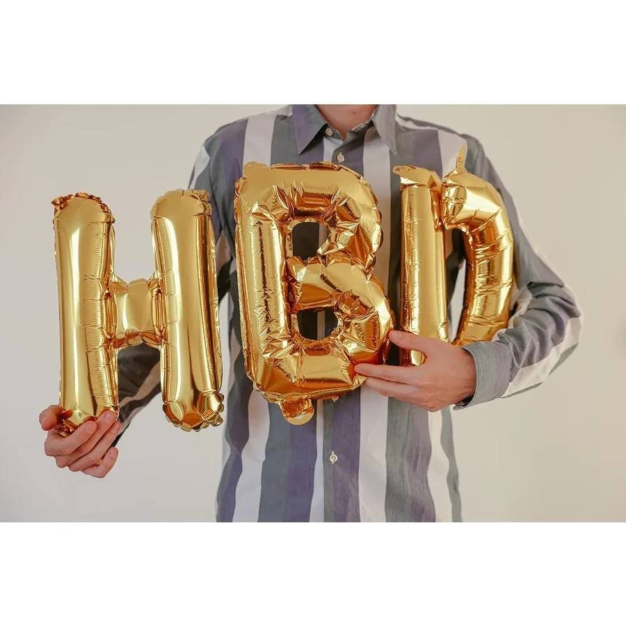 52 قطعة 16 بالونات حروف ذهبية مع مجموعتين من الألفية المعلقة من AZ مايلر من الألومنيوم للتخرج ليلة رأس السنة وعيد الميلاد Pa