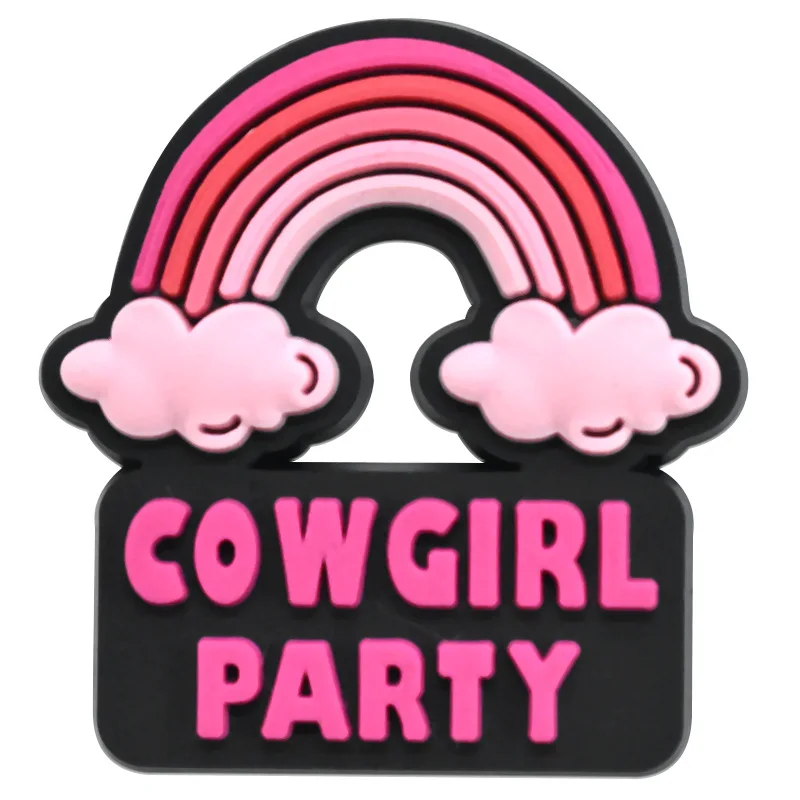 28Pcs Pink Cow Girl Series Shoe Charms For Shoe Key Chain Sandals Beach Bags, PVC DIY Shoe Decorations Accessories Shoes Pin
