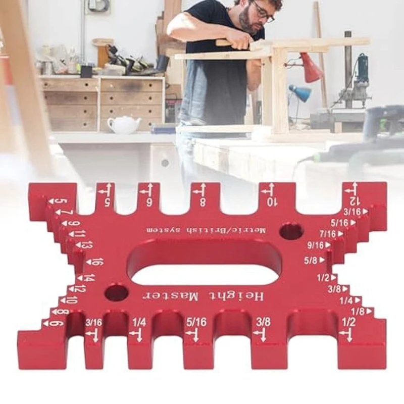 Liga de alumínio Dovetail Jig Tenon Caliper, Escala ferramenta de medição, Woodworking Saw, máquina de mesa para Router e mesa Saw