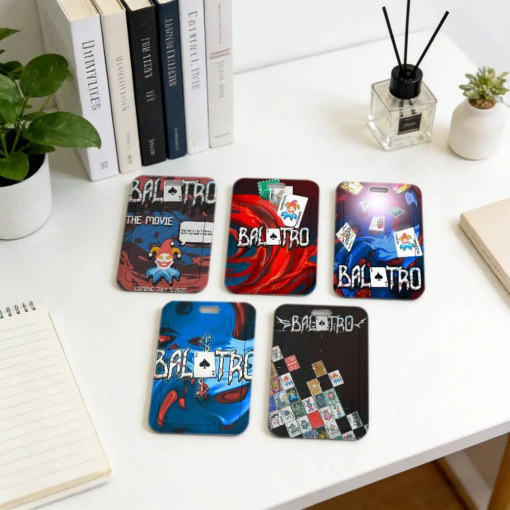 B-Balatro Game Comfortable Neck Strap Lanyard with Transparent ID Card Holder, Durable Card Cover for Employee Office Badge.