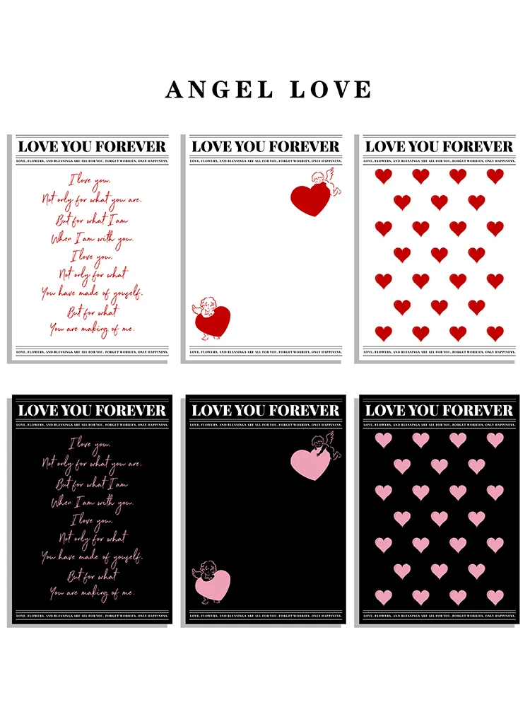 Valentine\'s Day Angel Packaging Film For Flowers Heart Shape Flower Wrapping Paper Art Aesthetics Waterproof Material Paper