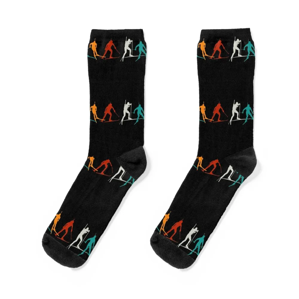 

Biathlon winter sport combines cross-country skiing and rifle shooting Socks winter hockey cycling Ladies Socks Men's