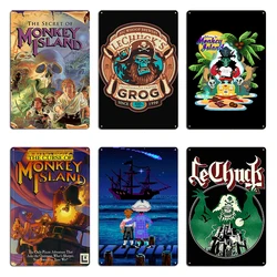 Monkey Island 2 Lechuck's Revenge High Contrast Metal Plaque Poster Personalized Living Room Monkey Island Tin Sign Poster