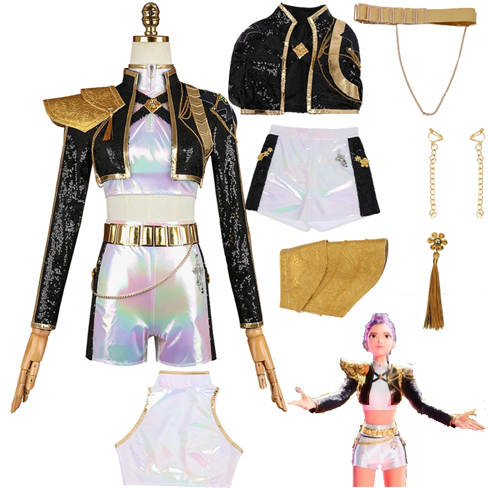 

2025 Cartoon Demon Hunter of KPop Cosplay Rumi Costume Clothing Disguise Roleplay Fantasia Party Outfits Suits For Adult Women