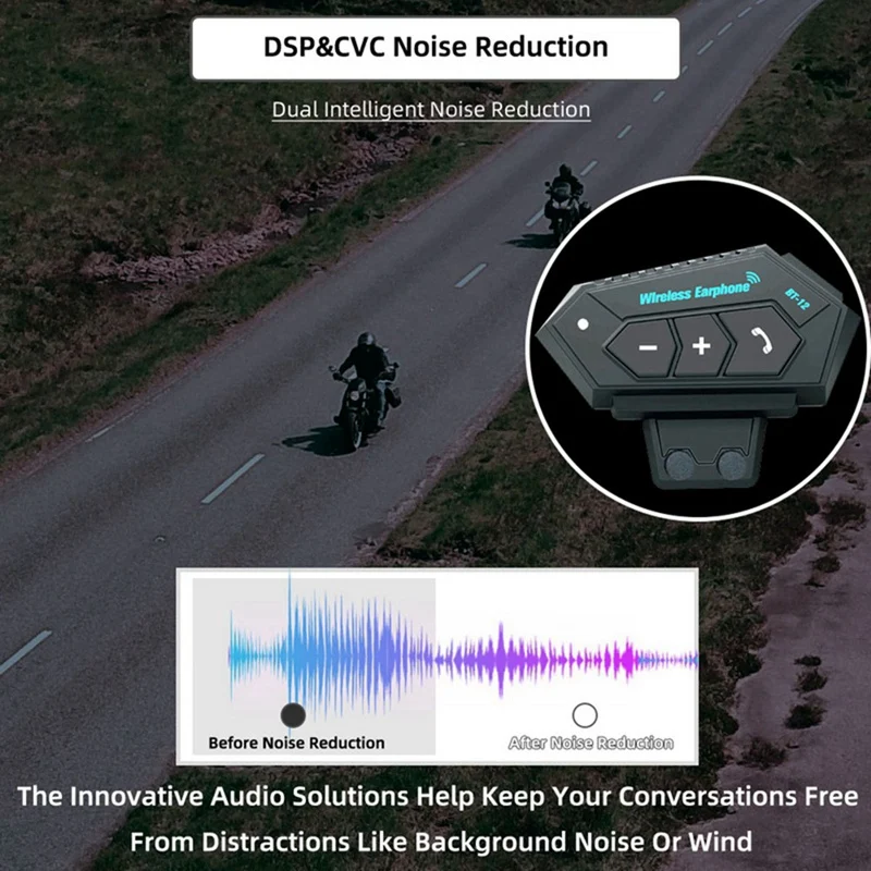 Wireless Bluetooth Earphones For Helmets Electric Motorcycle Riding Receive Calls BT12 Helmet Bluetooth Earphones