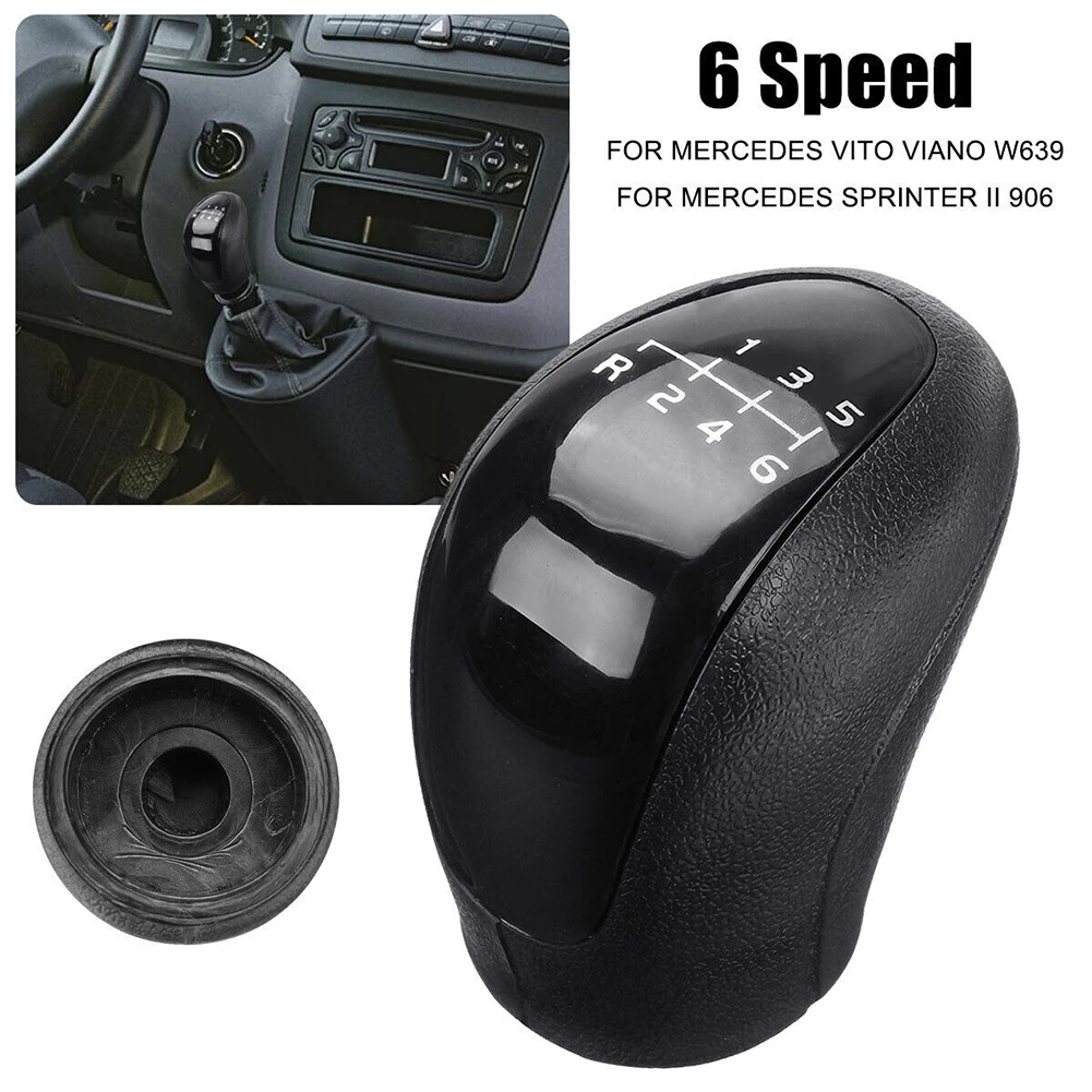 

6 Speed Manual Gear Shift Knob With Gaitor Boot Cover For Mercedes W639 VITO 2003-10 Plastic + PU Leather Shift Lever Dust Cover