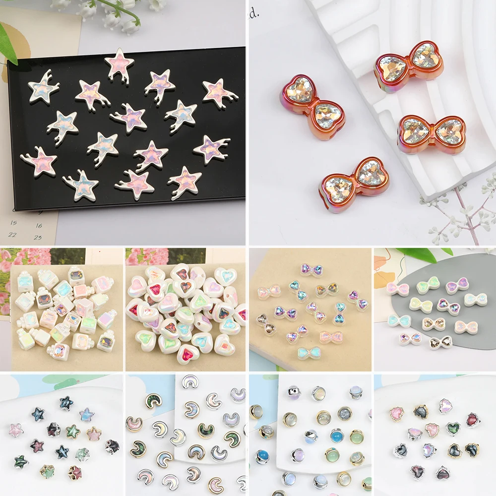 

Cordial Design 100Pcs DIY Beads/Jewelry Findings & Components/Aurora UV Effect/Bowknot Heart Star Shape/Hand Made/Acrylic Bead