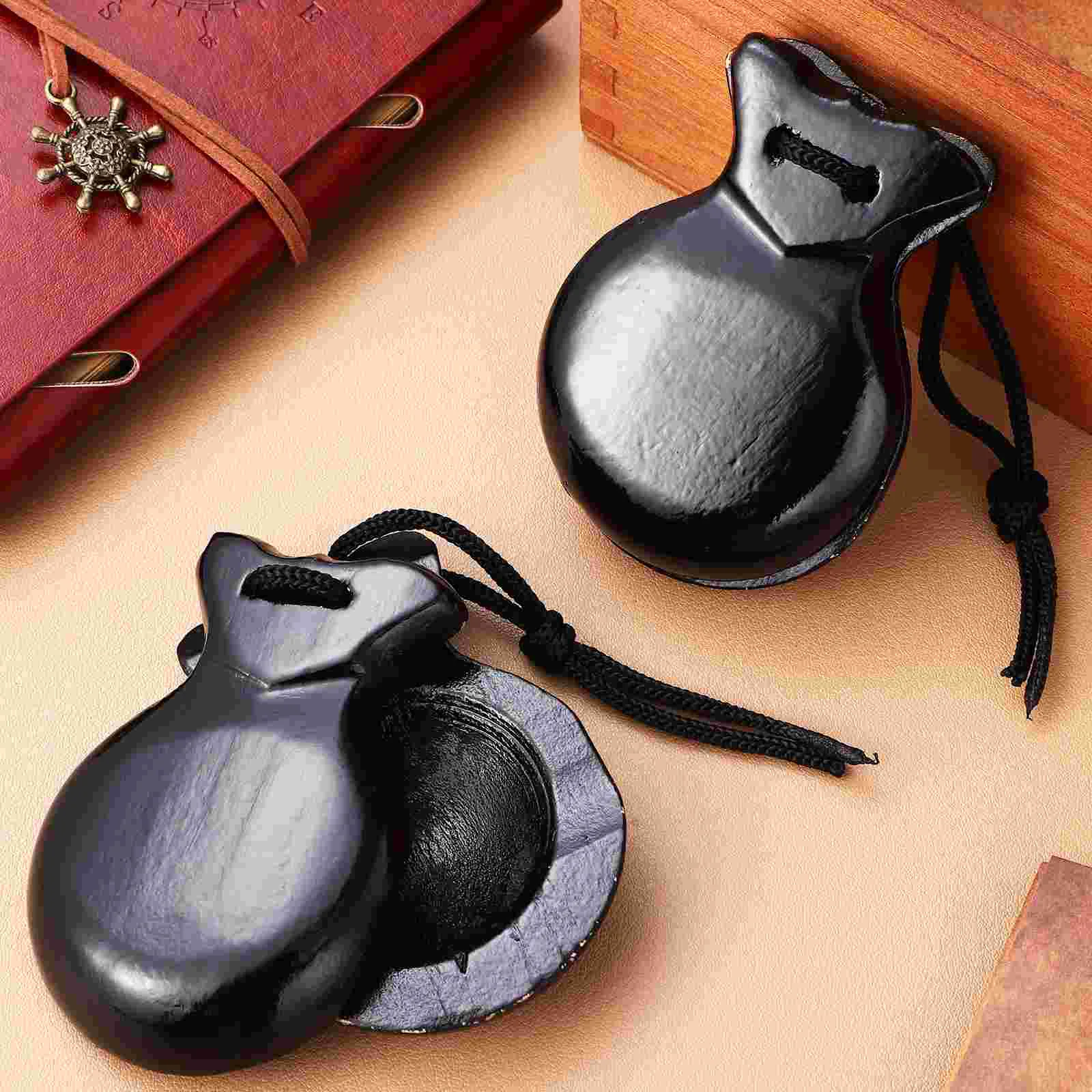 Mexican Castanets Wooden Spanish Black Percussion Instruments Rhythm Clap Board