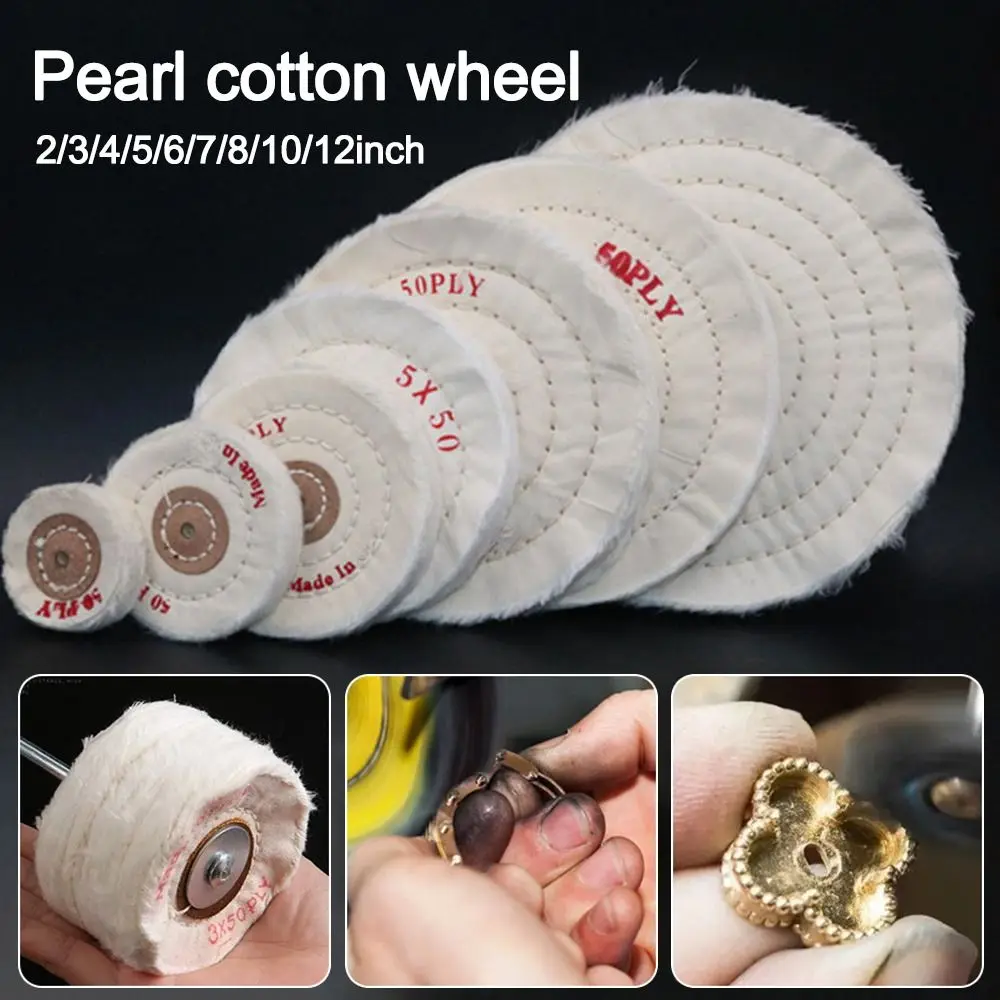 

Durable 2-12in Wheels Buffing Polishing Wheel Cotton Lint Cloth White Buffing Wheel Polishing Cloth Wheel Jewelry Tools
