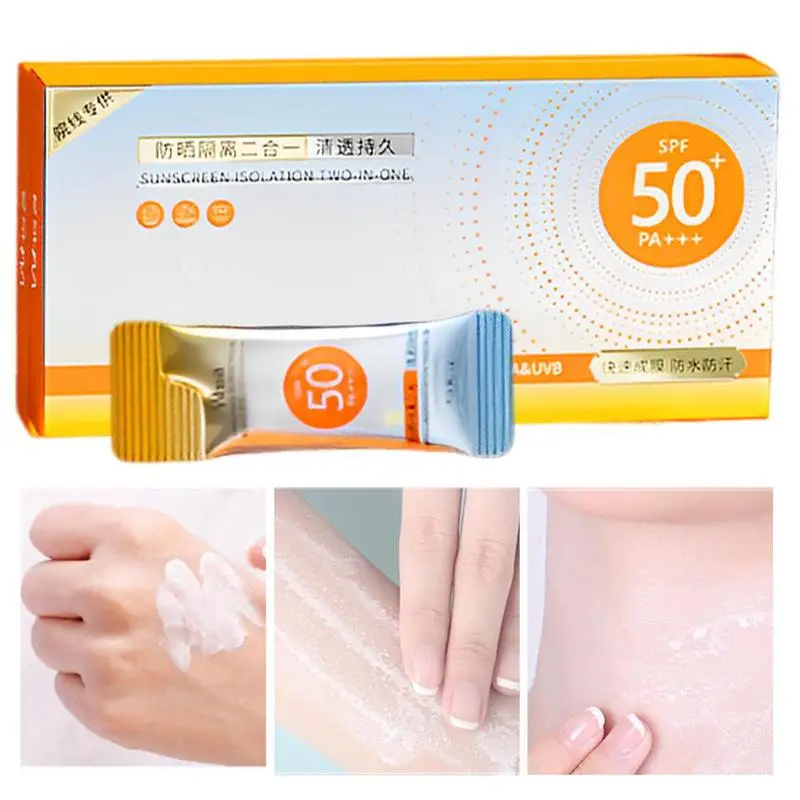 Facial Sunscreens Mini Sunscreen Travel Size Waterproof And Sweatproof SPF50+ Face Moisturizing Sunscreens Sun Screen Protector