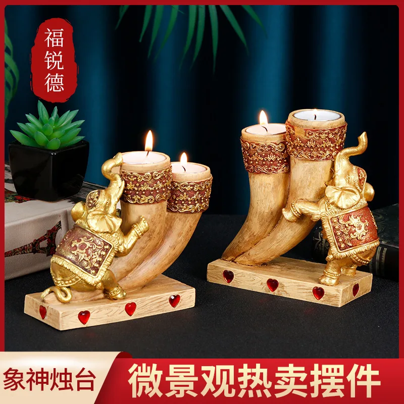 

Creative Southeast Asia Thailand India Elephant God Candlestick Decoration Elephant Candle Home Desktop Craft Decoration