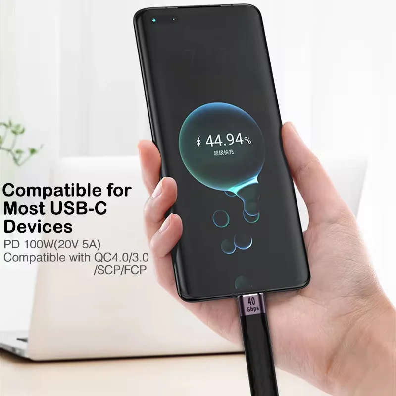 USB3/4.0 Gen3 Data Cable PD 100W 5A Fast Charging USB C to Type C Cable Thunderbolt 3 4K@60Hz Cable USB Type C 40Gbps Data Cable