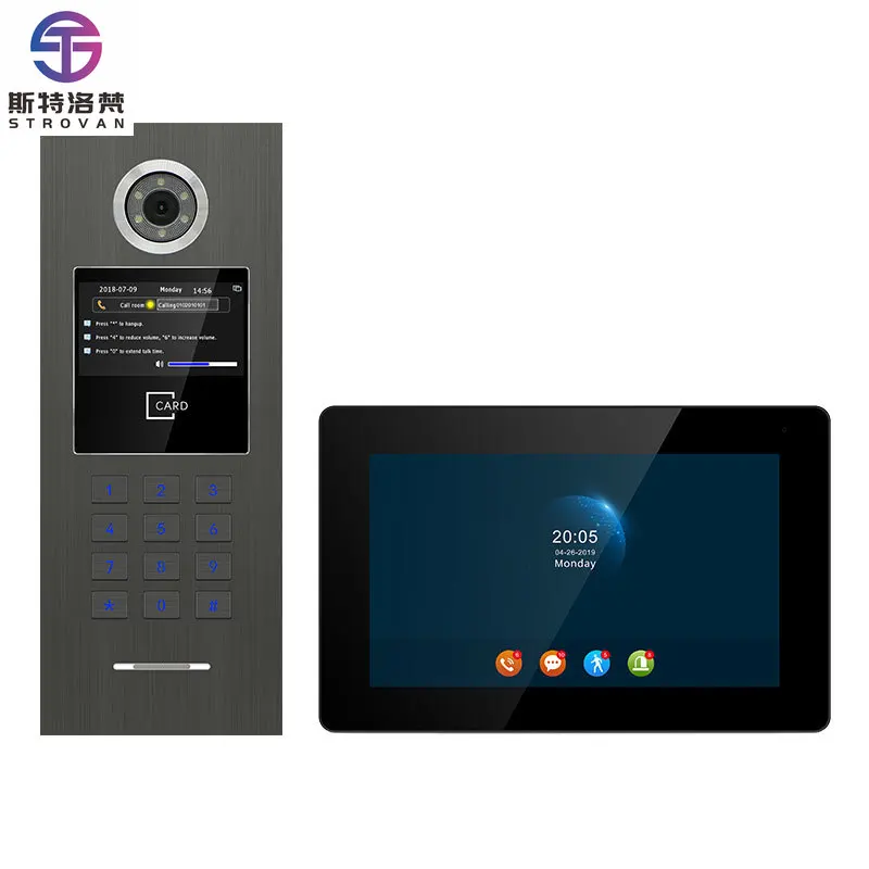 7-Zoll-Touchscreen-HD-Video-Türsprechanlage für den Innenbereich mit WiFi-Fernentriegelung und IP-Video-Gegensprechanlage