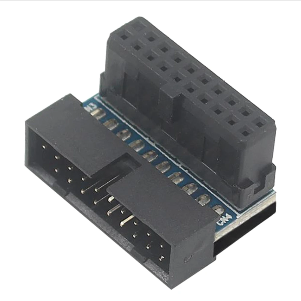 USB 3.0 90 Degree Adapter Black USB 3.0 20Pin Male to Female L Turn Right Angle Power Adapter Motherboard Down Angled