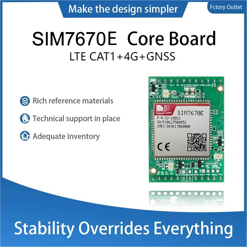 

SIMCOM SIM7670E Core Board LTE CAT1 + 4G + GNSS CC-MCore-SIM7670E module