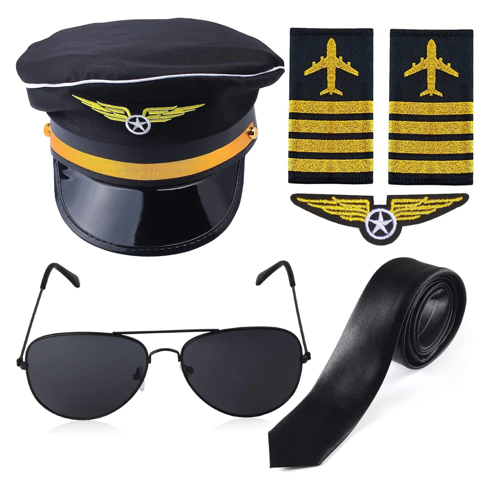 Halloween Party Stewardess Cosplay Accessories Pilot Captain Costume Kit Flight Attendant Costume Stage Performance Clothing Set