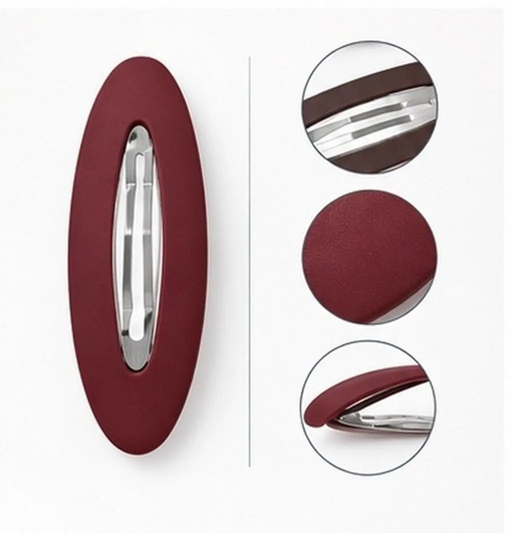 Matte Oval Snap Hair Clips for Women and Teens – 7-Piece Lightweight Styling Barrettes
