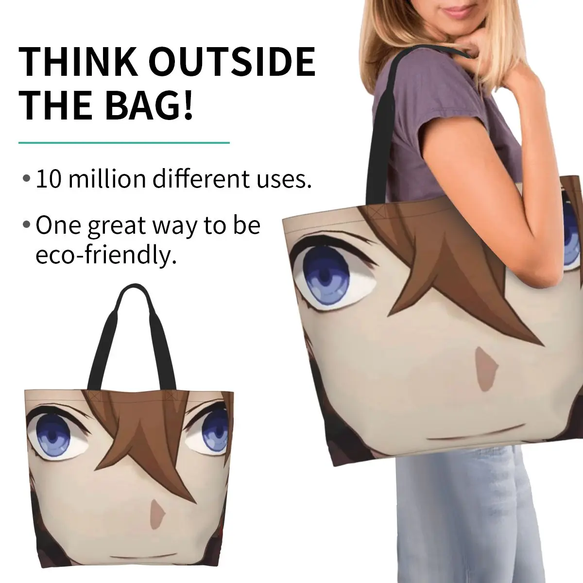 Childe Genshin Impact Genshin Impact Cursed Childe Shopping Tote Bag Canvas Shoulder Bags Shopper Grocery Handbag for Women