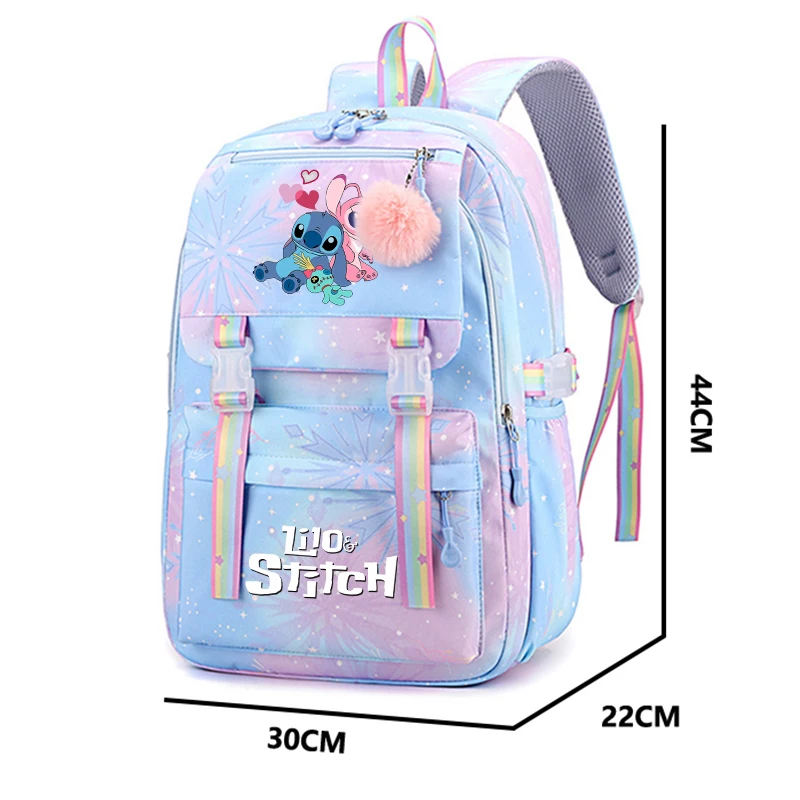 Disney Lilo Stitch Backpack Large Capacity Bookbag for Children Girl Back To School Bookbag Women Travel Bag Kid Gift Mochila