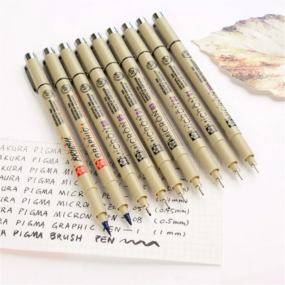 Micron Pen Liner Drawing Fineliner Pen Set Black Waterproof Ink Sketch Marker School Art Supplies Lettering Anime Pen 003 005 01