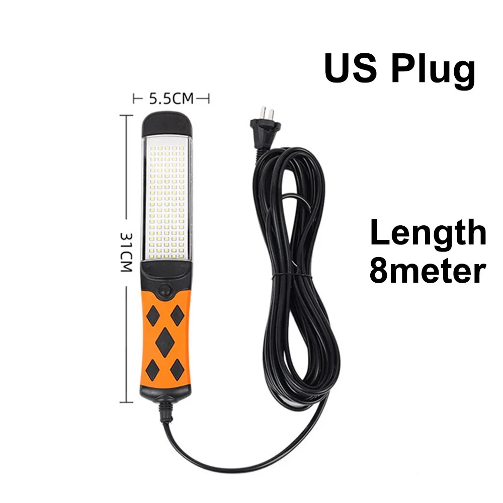 1pc 220V Magnetic Work Light Pure Copper Wire High Brightness Handheld Inspection Lamp Plug-in Magnetic Design