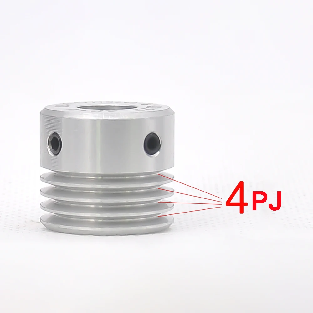 4PJ Multi Wedge Wheel PJ Belt Pulley 4 Slots Motor Shaft 4 Peak Groove Pulleys Timing Pulley 5/6/8/10-15mm Transmission Parts