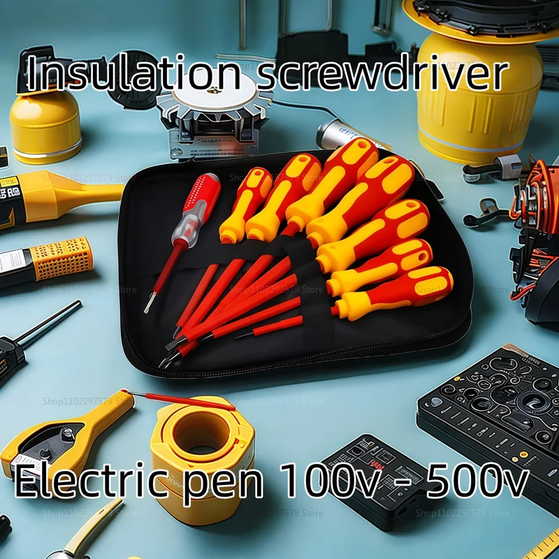 طقم أدوات يدوية للكهرباء طقم مفك براغي معزول مغناطيسي متعدد الوظائف مع لقم مشقوقة فيليبس للعمل الكهربائي