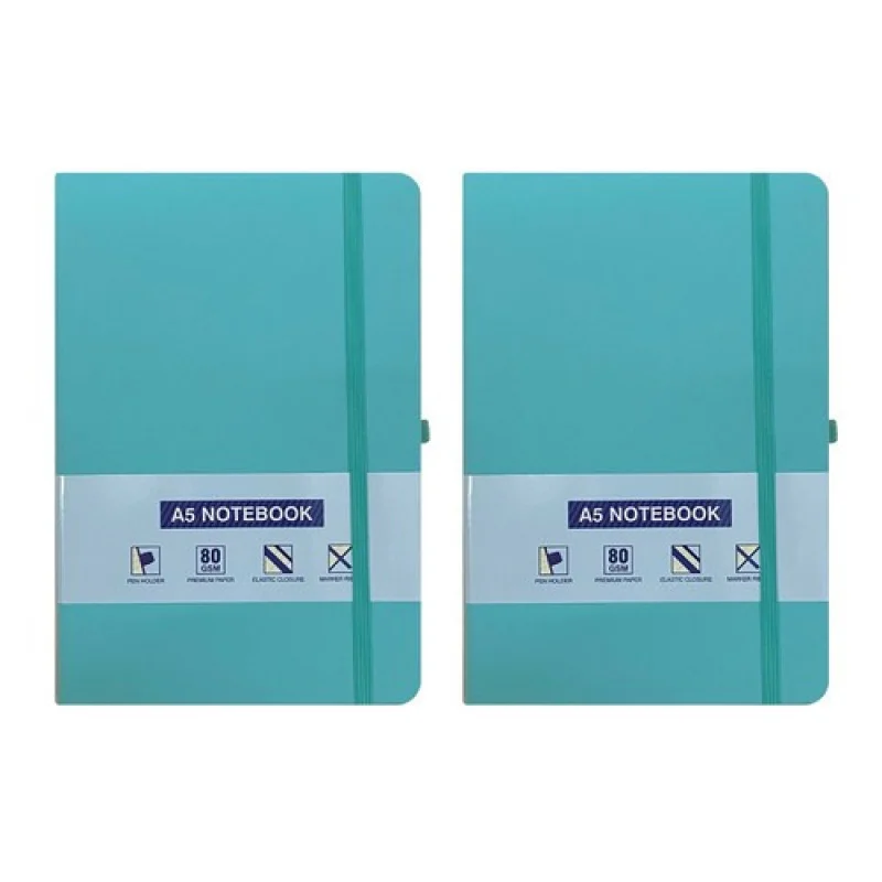 

A+A5 Notebook Hardback Ruled Notepad School Office Sky Blue Book Journal x 2