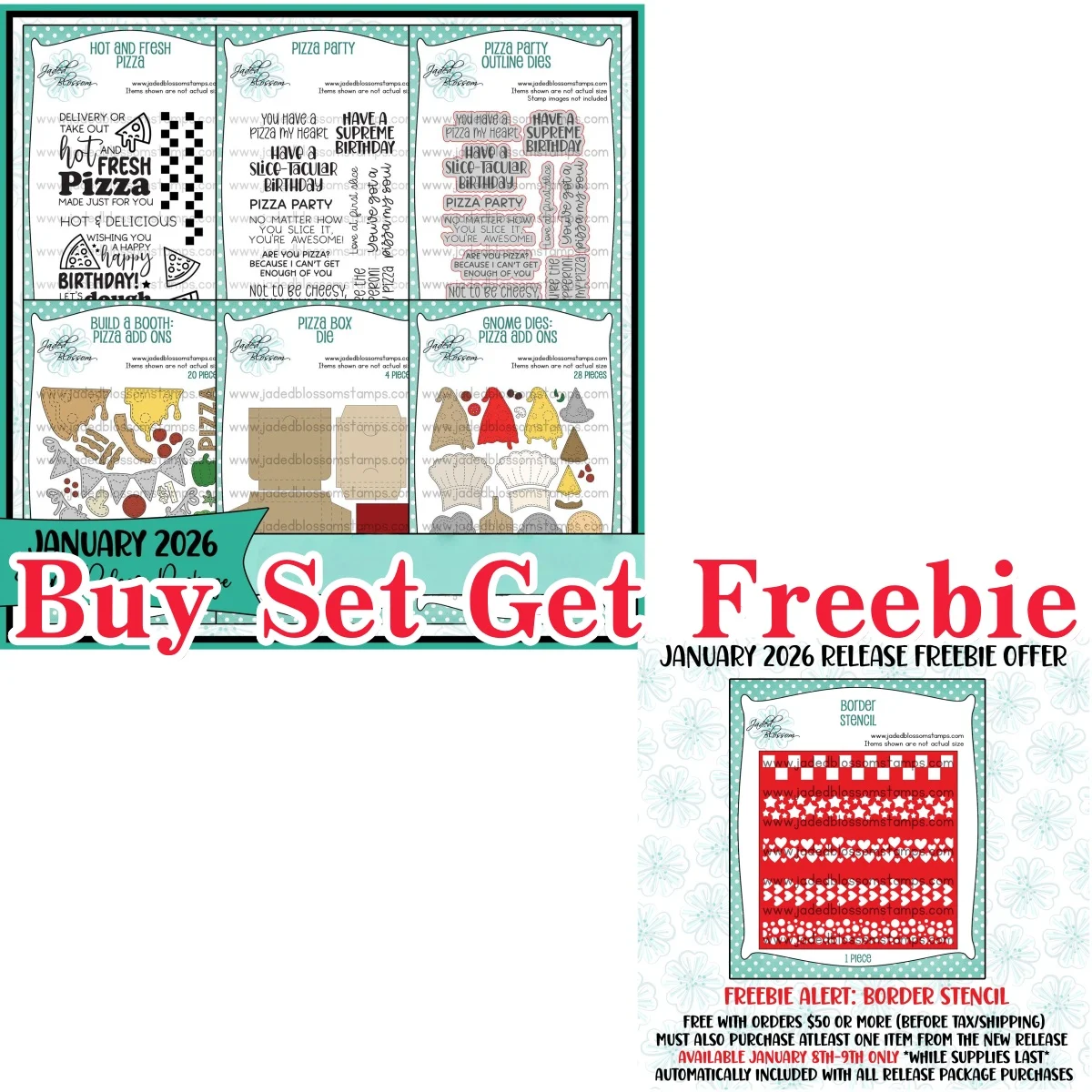 

2026 New Pizza Box Build a Booth Add Ons Metal Cutting Dies Clear Stamps Stencil for DIY Making Gift Card Scrapbook Decoration