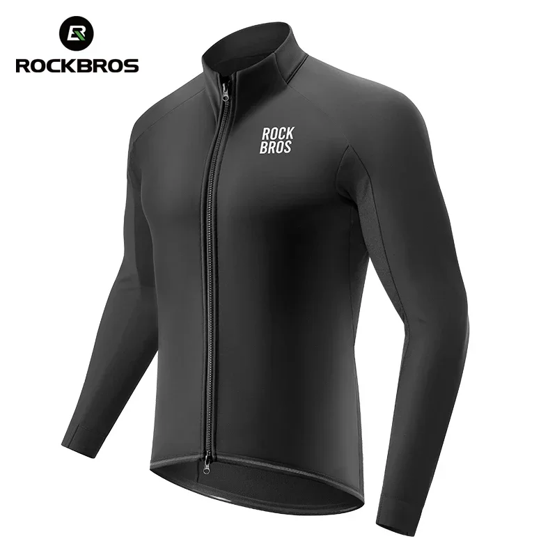 

ROCKBROS Warm Men's Cycling Jacket Winter Coat Professional Thermal Fleece Cycling Clothing Bike Windproof Outdoor Sports Jacket