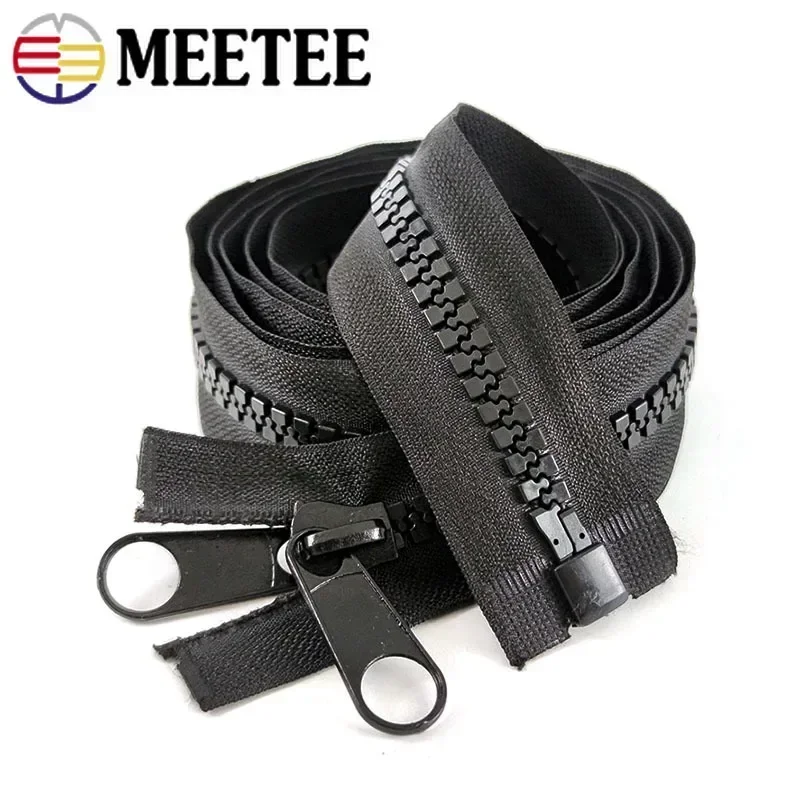 1/2/3/4/5Meter 10# Resin Zipper Open-end Double Side Slider Long Zip for Bag Jacket Luggage Tent DIY Sewing Material Accessories