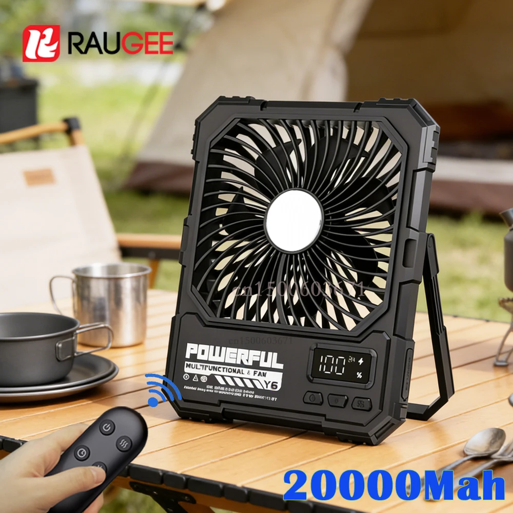 

Портативный потолочный вентилятор для кемпинга с аккумулятором 20000 мАч, складной, с функцией Power Bank и LED-подсветкой, мини-вентилятор для улицы и кемпинга