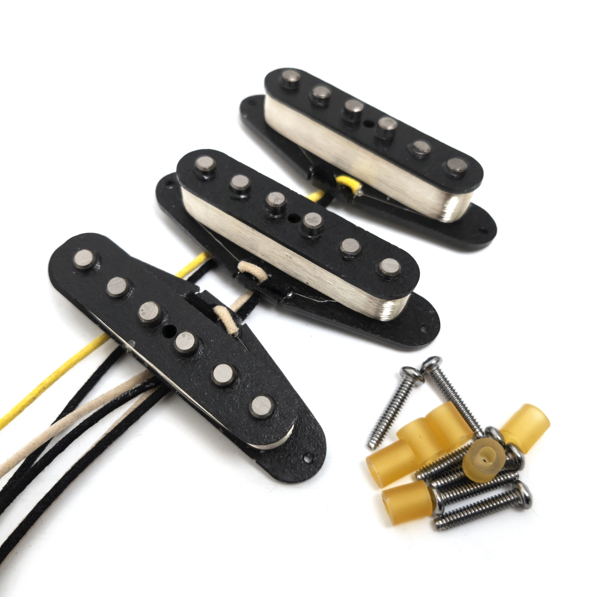 Pure Silver-Wound Electric Guitar Pickups SSS 57S Neck Middle Bridge Pickup Set for ST Guitars Replacement Parts