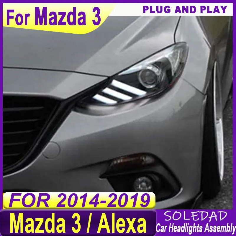 Car Head Lamp For Mazda 3 Axela Headlight 2014 2015 2016 Upgrade Modified to New Dynamic Turn Signal Plug and play