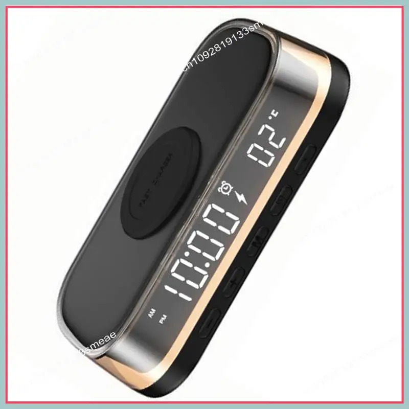 N94R Wireless Charger 15W Multi-Function Desktop Wireless Charger Clock Alarm Thermometer Night Light