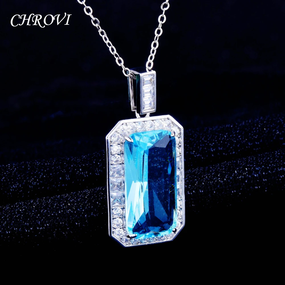 Exquisiter Anhänger aus 925er Sterlingsilber mit Aquamarin - Blaue Edelsteinkette – Detail 10