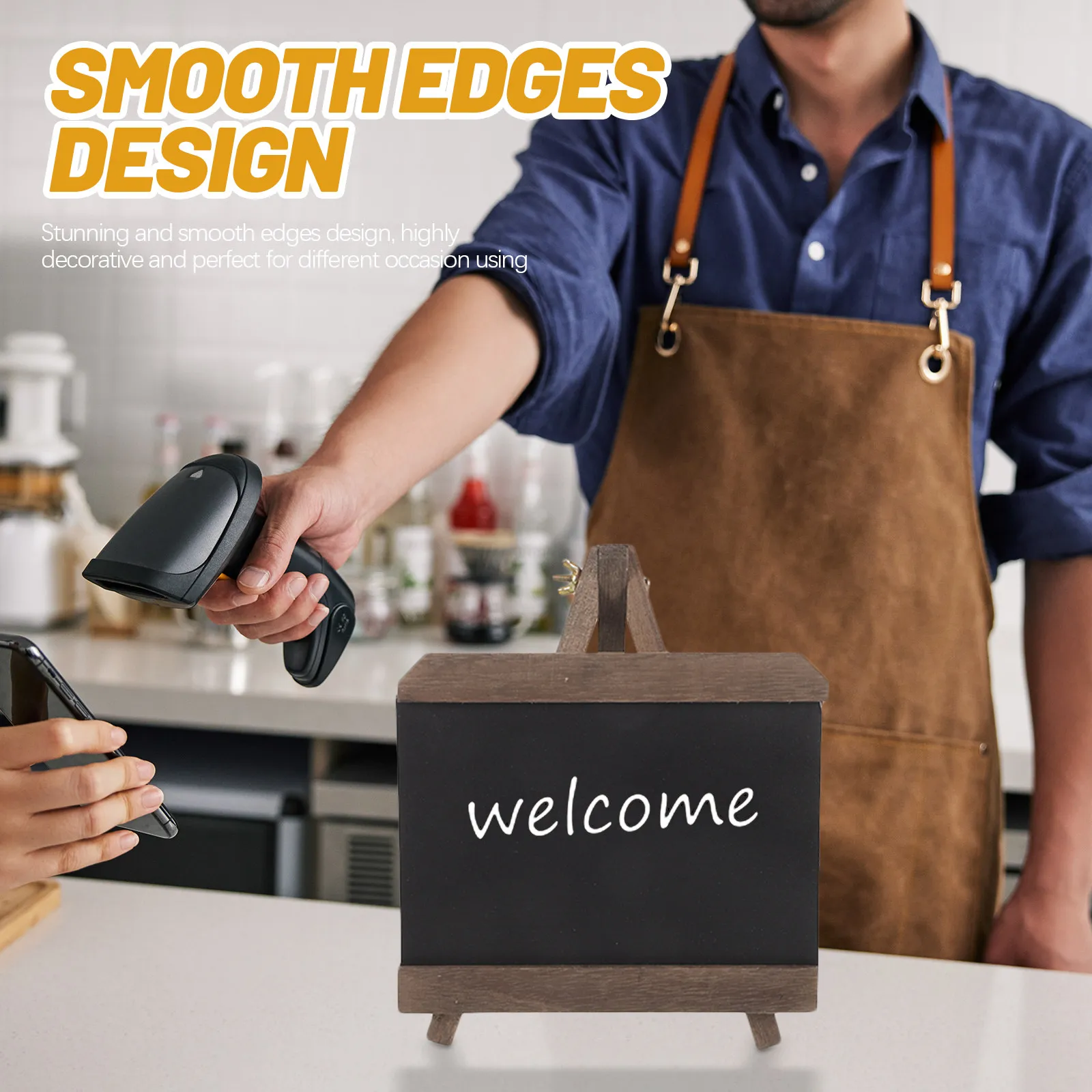 

Маленькая винтажная меловая доска для сообщений на деревянной подставке, настольная доска для заметок, меловая доска для свадеб и мероприятий