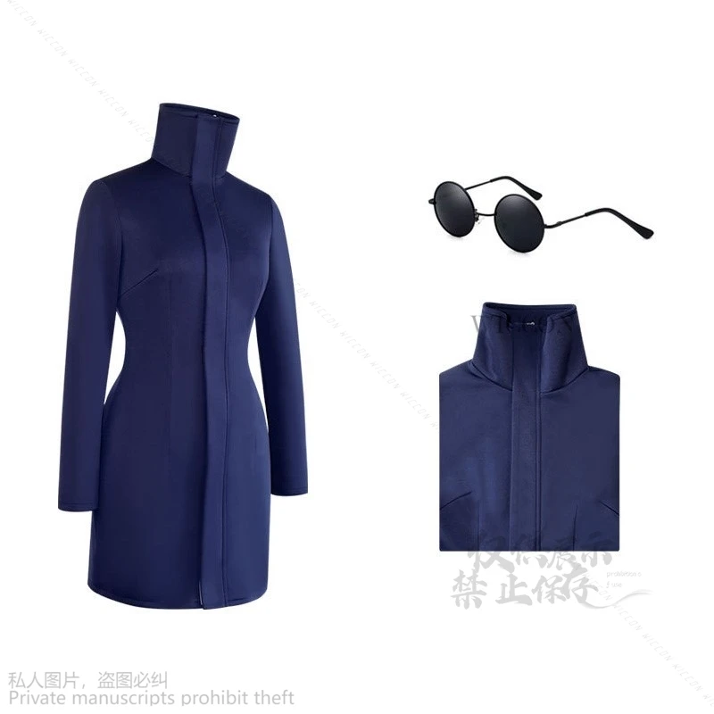 Anime Kaisen Cosplay Girl Gojo Satoru Costume Genderswap School Uniform Long Wig Blue Black JK Black Glasses Eyewear Sunglasses