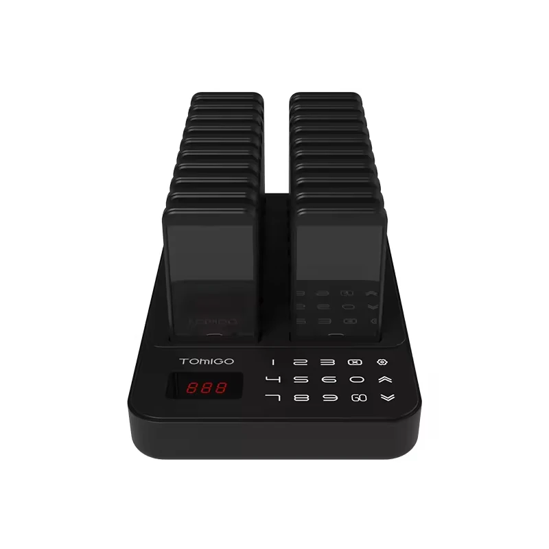 P30 Wireless Coaster Paging Queue Call System 20 Pagers Square Table Buzzer 100m Wireless ABS Material For Hotels Restaurants