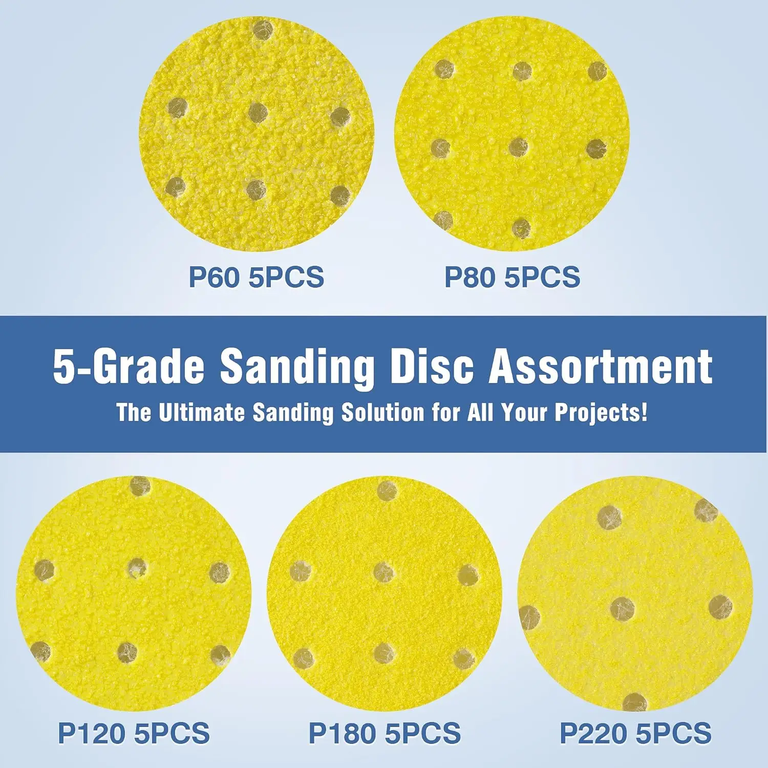 In Stock 400PCS 225mm Sanding Discs 60/80/120/180/220 Abrasive Pads for Drywall Sander Giraffe Sander Ceiling Sander Dust-Free