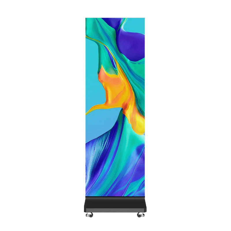 P2.5 Wireless Control Foldable Indoor LED Digital Poster Floor Mounted Advertising Display for Elevator Shopping Mall