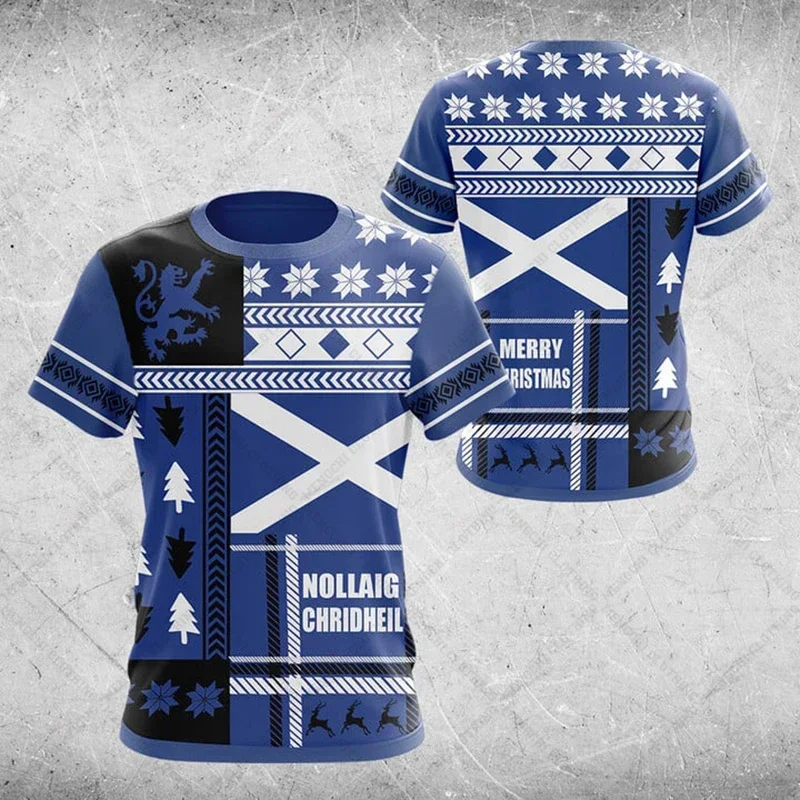Scottish Symbol Custom Graphic T-shirt, Oversized Unisement-sized Summer T-shirt, Casual Short-sleeved T-shirt
